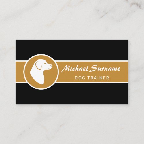 White Dog On Black  Ochre Dog Obedience Trainer Business Card