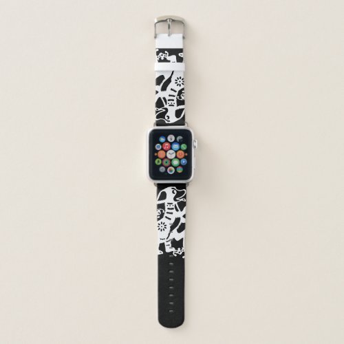 White Dog Papercut Chinese Year Zodiac Birthday AW Apple Watch Band