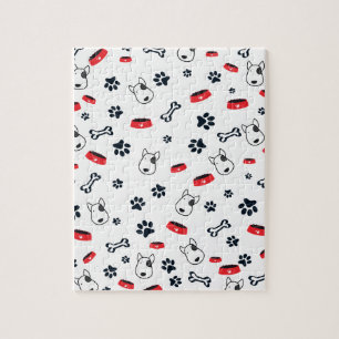 White dog Pattern Jigsaw Puzzle