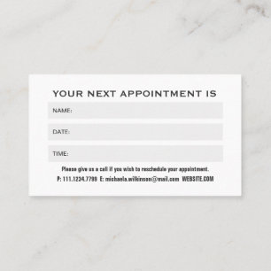  White Dog Paw on black Pet Grooming Service  Appointment Card