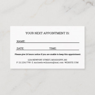  White Dog Paw on black Pet Grooming Service  Appointment Card