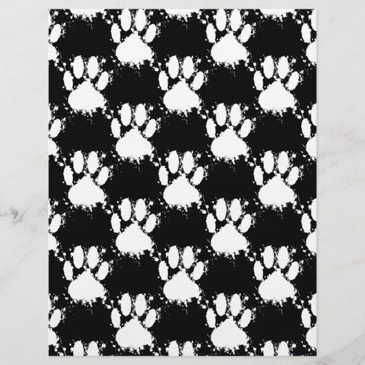 White Dog Paw Pattern With Paint Splatter (Front)