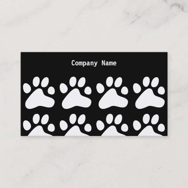 White Dog Paws, Company Name Business Card (Front)