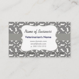 White Dog Puppy Bones Cute Pattern Plain Bold Business Card