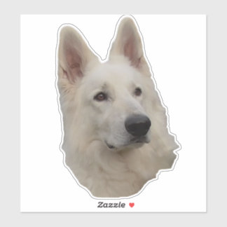 white dog sticker