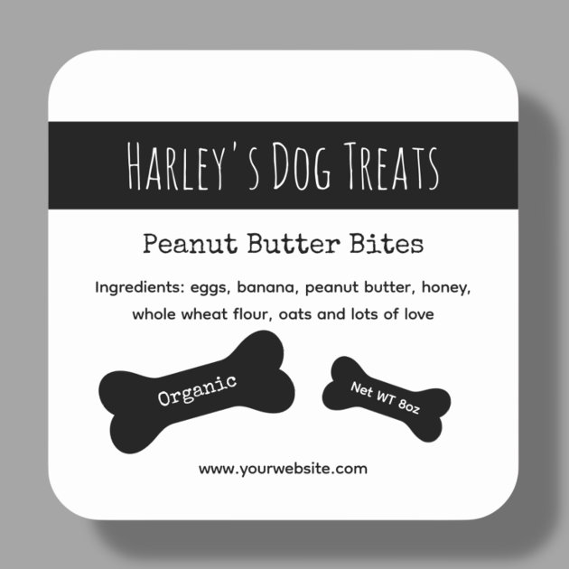 White Dog Treat Business Labels Zazzle