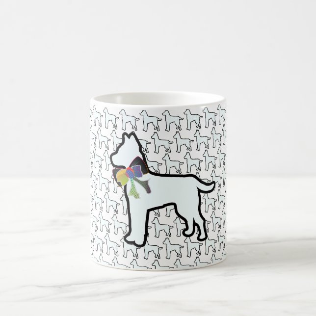White Dog With Bow   Coffee Mug (Center)