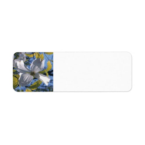 White Dogwood Blossom Custom Return Address Label