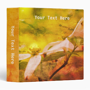 White Dogwood Blossoms Floral Art Personalized 3 Ring Binder