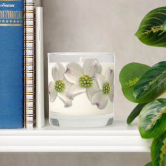 White Dogwood Flowers Wedding Reception Scented Candle