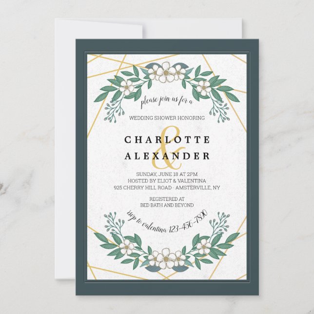 White Dogwood Shower Invitation (Front)