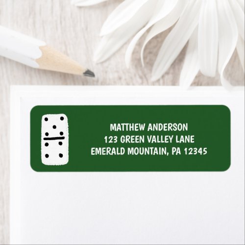 White Domino with Black Dots Return Address Label