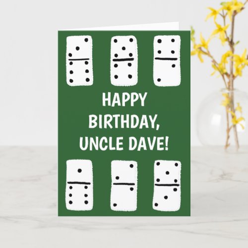 White Dominoes on Green Personalized Card