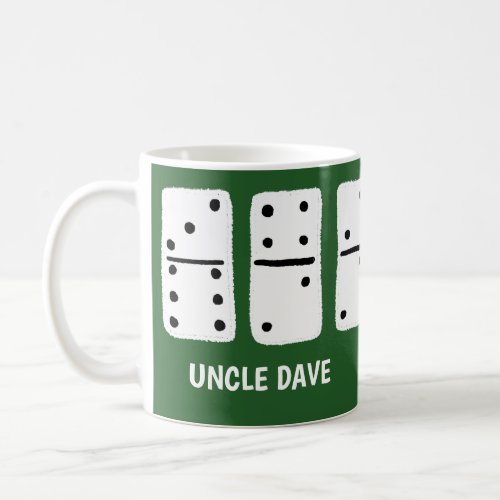 White Dominoes on Green Personalized Coffee Mug