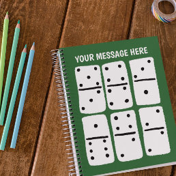 White Dominoes on Green Personalized Notebook