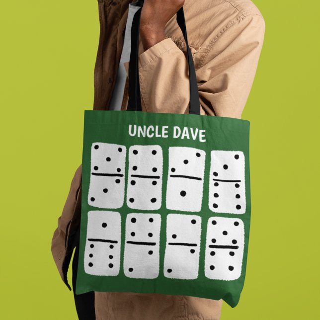 White Dominoes on Green Personalized Tote Bag (Creator Uploaded)