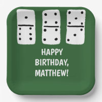 White Dominoes with Black Dots on Green
