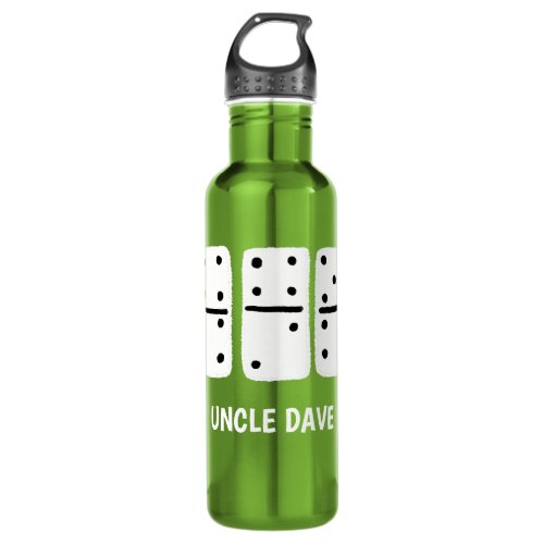 White Dominoes with Black Dots Personalized Stainless Steel Water Bottle