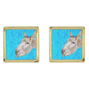 White Donkey Eating Carrot, Cufflinks