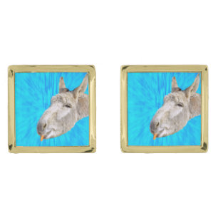 White Donkey Eating Carrot, Cufflinks