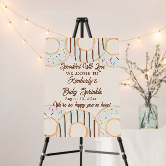 White Donut Delight Baby Shower/Sprinkle Welcome Foam Board