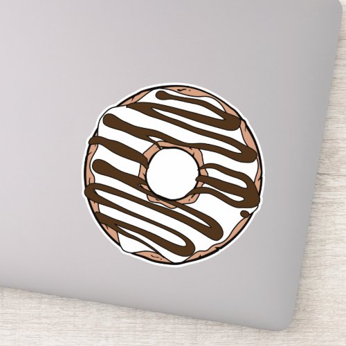 White Donut Doughnut Chocolate Icing Frosting Sticker