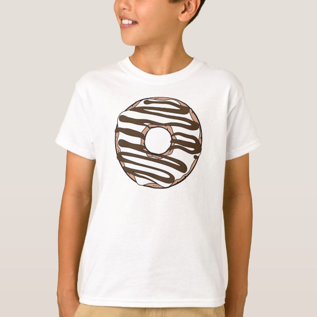 White Donut, Doughnut, Chocolate, Icing, Frosting T-Shirt (Front)