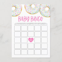 White Donuts Baby Shower Bingo Game Card