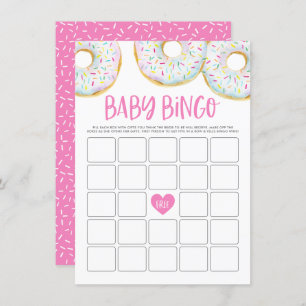 White Donuts Baby Shower Bingo Game Card