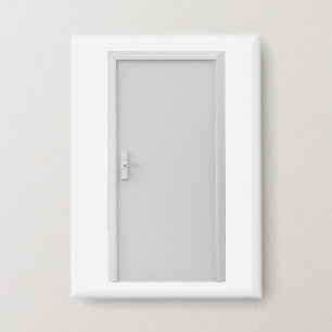 White door with smart door lock button