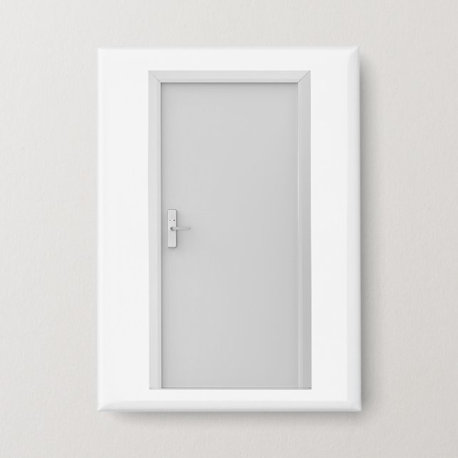 White door with smart door lock button (Front)