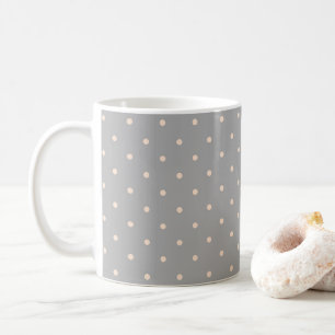 White Dot Grey Background Elegant Polka Dot Dotted Coffee Mug