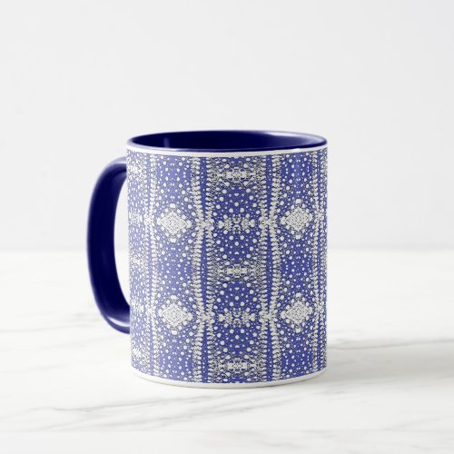 White Dot Pattern on Blue Mug