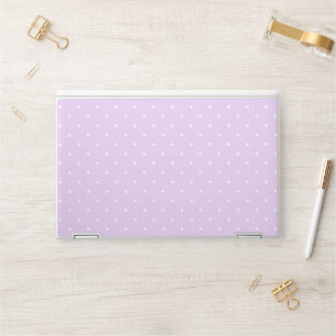 White Dot Pink Background Elegant Polka Dot Dotted HP Laptop Skin
