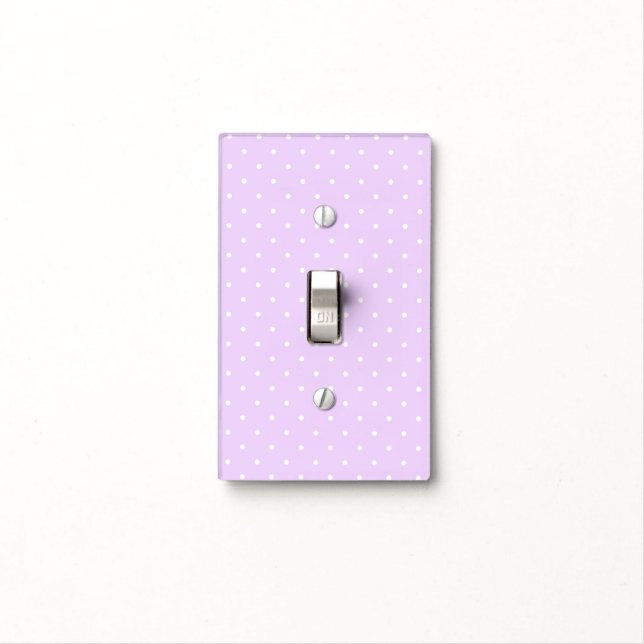White Dot Pink Background Elegant Polka Dot Dotted Light Switch Cover (In Situ)