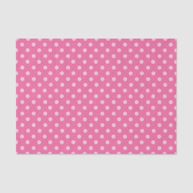 White Dot Pink Background Elegant Polka Dot Dotted Tissue Paper (Front)