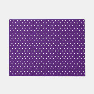 White Dot Purple Background Elegant Polka Dot Doormat