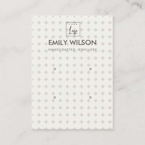  WHITE DOTS CIRCLE PATTERN 2 EARRING DISPLAY LOGO BUSINESS CARD