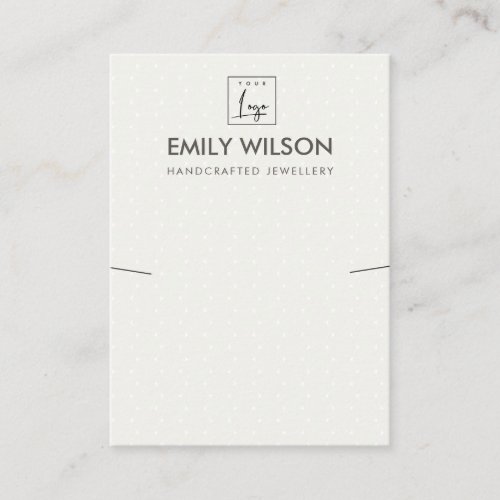  WHITE DOTS CIRCLE PATTERN NECKLACE DISPLAY LOGO BUSINESS CARD