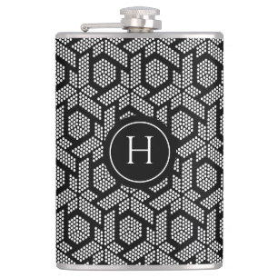 White dots geometric pattern flask