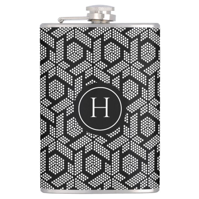 White dots geometric pattern flask (Front)