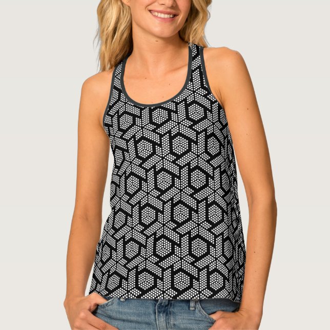 White dots geometric pattern tank top (Front)