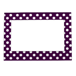 White Dots On Deep Purple Photo Magnetic Picture Frame