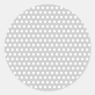 White Dots on Light Grey Classic Round Sticker