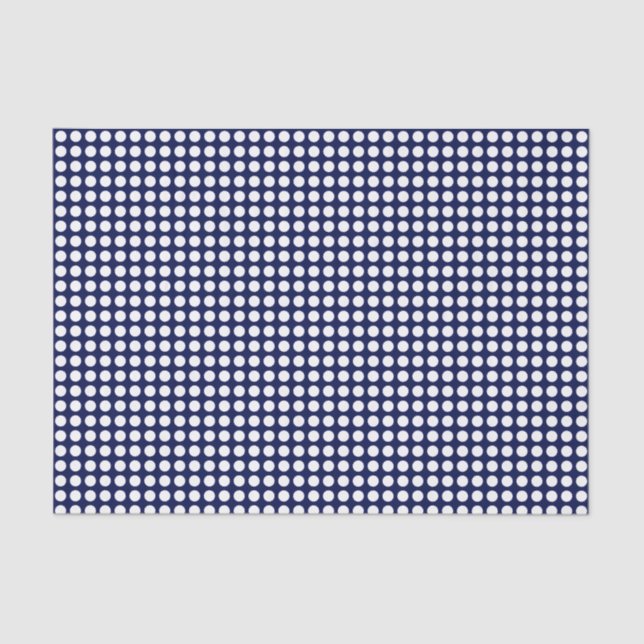 White Dots on Navy Blue Tissue Paper (Front)