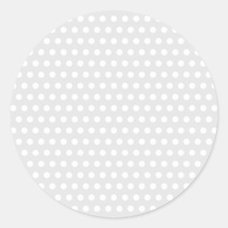 White Dots on Pale Gray Classic Round Sticker