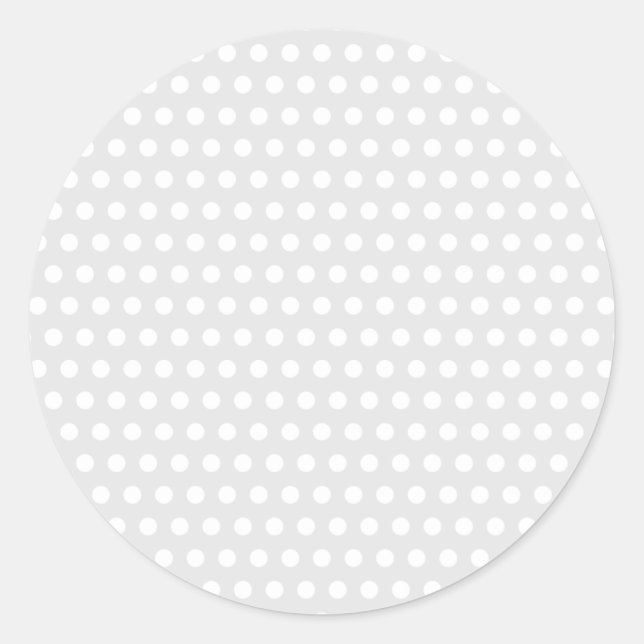 White Dots on Pale Gray Classic Round Sticker (Front)
