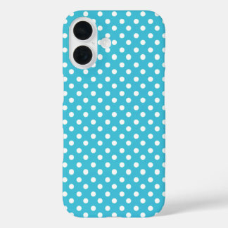 White Dots On Turquoise iPhone 16 Case