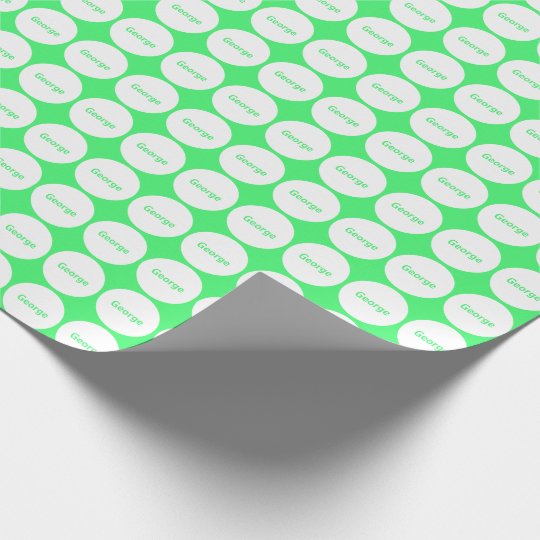 white dots on light green wrapping paper
