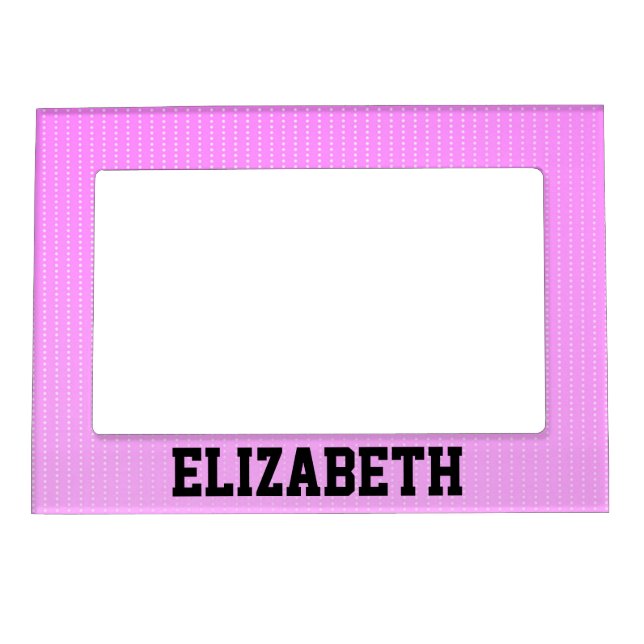 White dots pink pattern magnetic frame (Front)
